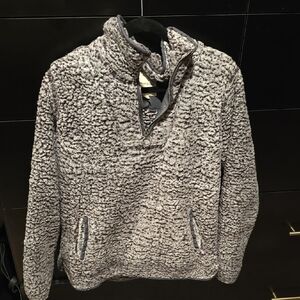 Thread & Supply Gray Zip Up Sherpa Sweater